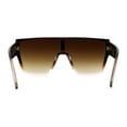 thumbnail image 2 of Oversize Flat Top Shield Square Rectangle Plastic Fashion Sunglasses Brown Clear, 2 of 4