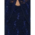 thumbnail image 5 of INSPIRE CHIC Women's Sequin Two Piece Dress Sets Cocktail Lace Spaghetti Strap Dresses and Cropped Cardigans S Navy Blue, 5 of 6