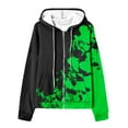 thumbnail image 4 of Trushirts Womens Green Oversized Zip Up Hoodie - Artistic Color Splash Print, Polyester Fabric & Kangaroo Pockets, S-XXXL for Casual Daily Wear/Layering,Size M, 4 of 7
