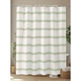 thumbnail image 4 of Shower Curtain Sage Green Stripes Bathroom Curtains with Hooks, Waterproof Fabric Abstract Lines Striped Bath Shower Curtains Set for Bathroom Bathtubs Decor 72x72 Inch, 4 of 8