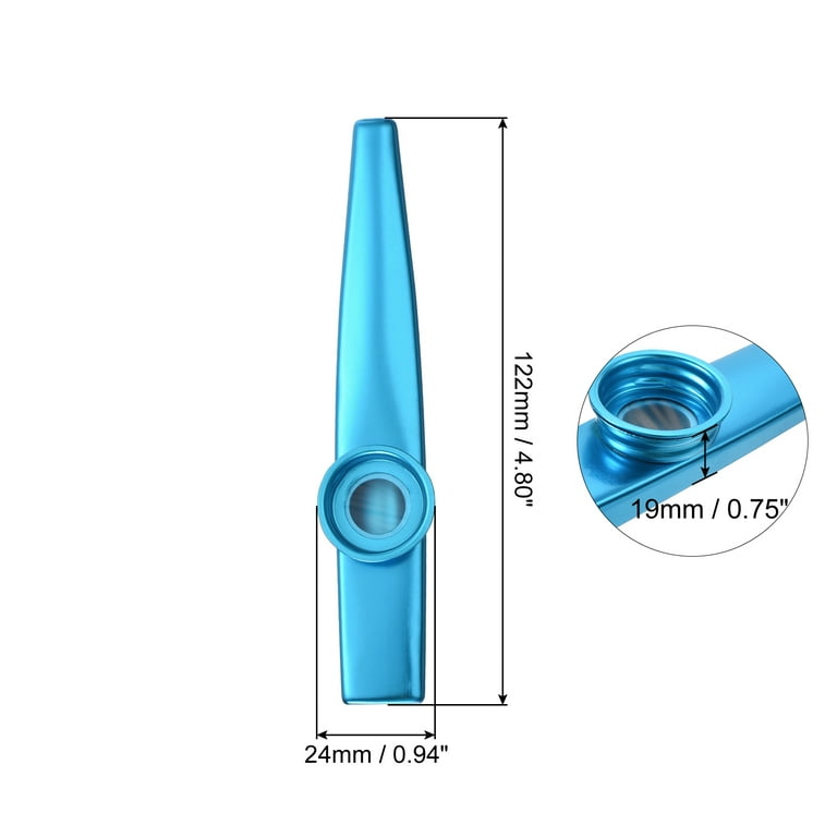 Uxcell Kazoo Musical Instrument Aluminum Alloy Blue with Beautiful