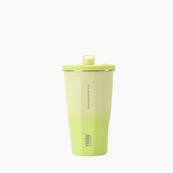 TYESO Stainless Steel Insulated Tumbler with Lid and Straw, 16 oz Stainless Steel Cups, Travel Coffee Mug for Adults, Blue-green