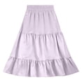 thumbnail image 5 of Atogsazn Kids Girls Summer Skirt Children's Casual Pleated High Waisted Dresses Boho Flowy Dress Outfit Clothes 03-Purple 13-14Years Fashion, 5 of 5
