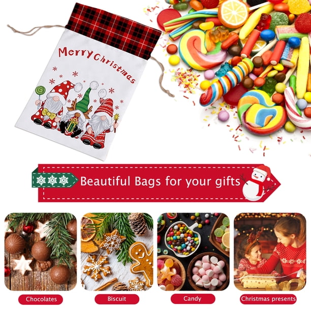Bolsas de regalo con cordón de Navidad Saco de Goodie de dibujos animados Bolsa de regalo para niños (05)