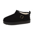 thumbnail image 2 of JUSLIO Slippers for Women Non Slip Indoor House Slippers Closed Toe Slide Slip On Fuzzy Plush Flat Sole Slippers Black, 2 of 9