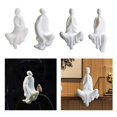thumbnail image 1 of Juego de 4 adornos de estatua de Buda sentado de cerámica blanca, decoración de obras de arte, estante de regalo, lindo, delicado, pacífico, creativo, Macarena Estatua de Buda, 1 of 8