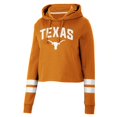 thumbnail image 2 of Women's Colosseum Texas Orange Texas Longhorns Throwback Stripe Cropped Pullover Hoodie, 2 of 3