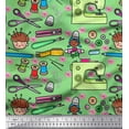 thumbnail image 1 of Soimoi Rayon Fabric Scissor,Buttons & Machine Sewing Fabric Prints by Yard 42 Inch Wide, 1 of 1
