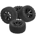 thumbnail image 1 of 4pcs 1/10 RC Car Tire Rubber OffRoad Vehicle Tyre Sqaure Tooth Wheel Tires for HIMOTO DREKKER(Black 10056 ), 1 of 4