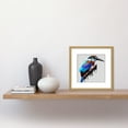 thumbnail image 2 of Kingfisher Bird and Branch Portrait Blue Purple Orange Acrylic Paint on White Square Wooden Framed Wall Art Print Picture 8X8 Inch, 2 of 4