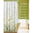 thumbnail image 6 of Floral Shower Curtains for Bathroom Yellow Green Blooming Flowers Shower Curtain Polyester Fabric Waterproof Washable Shower Curtain Sets for Bath Decor with 12 Hooks, 72 x 72 Inch, 6 of 6