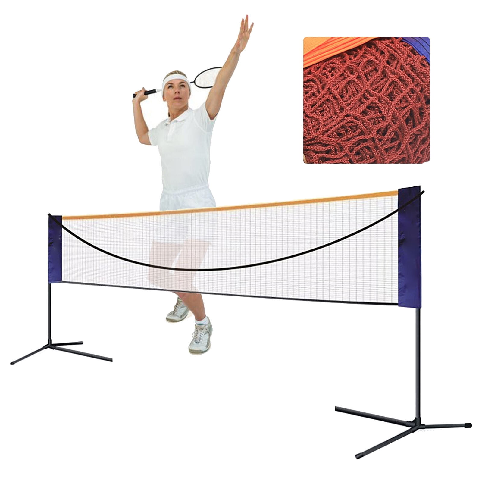 FETCOI Badminton Net Adjustable Height Volleyball Training Tool Indoor/ Outdoor