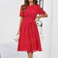 thumbnail image 2 of vigerkar Women's Elegant Vintage Office Casual Floral Print Work Party A-Line Swing Dresses Red, S, 2 of 6