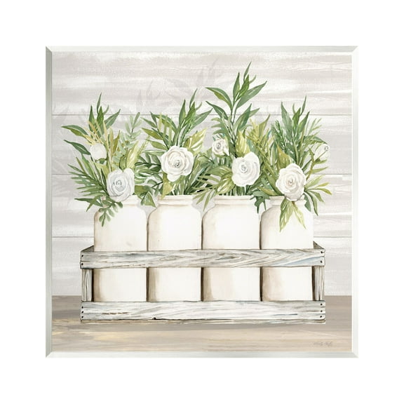 Stupell Industries Herbs & Florals Jars Botanical & Floral Painting Unframed Art Print Wall Art, 12 x 12