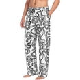 thumbnail image 2 of Goofa Hand Drawn Snake Printed Soft Pajama Pants for Men, Wide Leg Comfy Casual Lounge Yoga Pants-Medium, 2 of 9