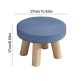 thumbnail image 3 of Topukaiba Round Stool Backless Counter Height Stool Solid Wood Legs Upholstered Seat Vanity Stool for Living Room Bedroom Makeup Desk Entryway Kids Stool, 10.6"x6.7", Light Blue, 3 of 6