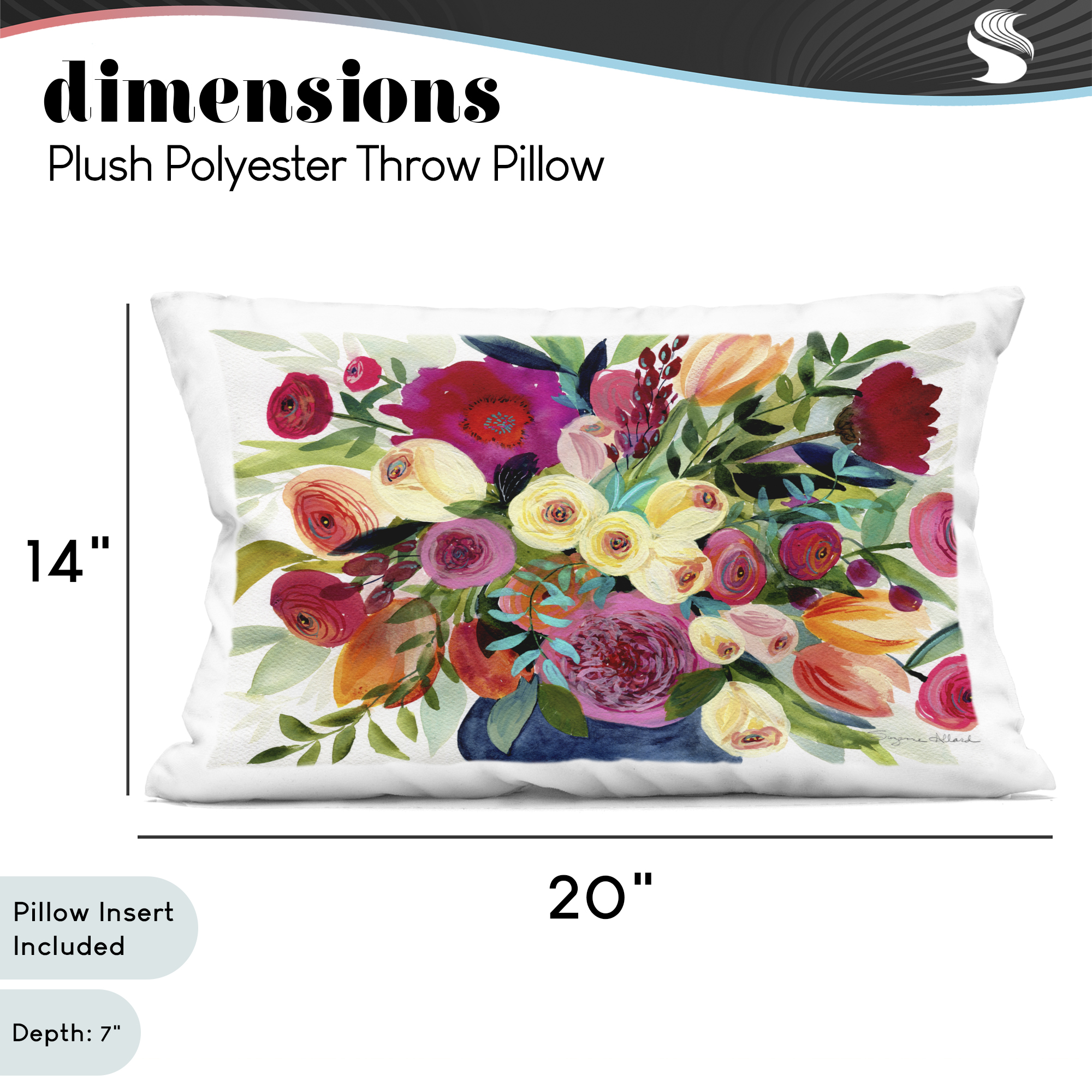 Stupell Industries Morning Joy Bouquet Decorative Printed Throw Pillow, design by Suzanne Allard