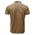 thumbnail image 4 of NIEWTR Men's Short Sleeve Polo Shirt Zipper Casual Slim Fit Golf Shirts(Khaki,XL), 4 of 7