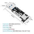 thumbnail image 5 of For MKS EMMC-ADAPTER V2 USB 3.0 Card Reader for MKS EMMC Module Micro-SD TF Card MKS Pi MKS SKIPR PCB Black,1 x EMMC-Adapter V2, 5 of 8