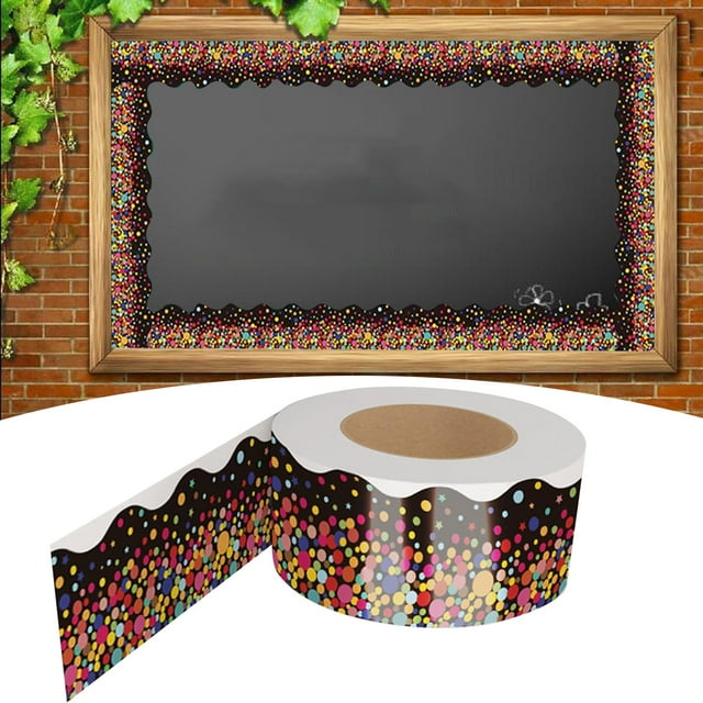 Bordures de Tableau d'Affichage Bordure Roulée Colorée pour Mur de Classe École Noir