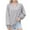 Light Gray, variant on Women Casual Long Sleeve V Neck Sweatshirt Loose Fit Pullover Top Soft Comfortable Blouse Light Blue M
