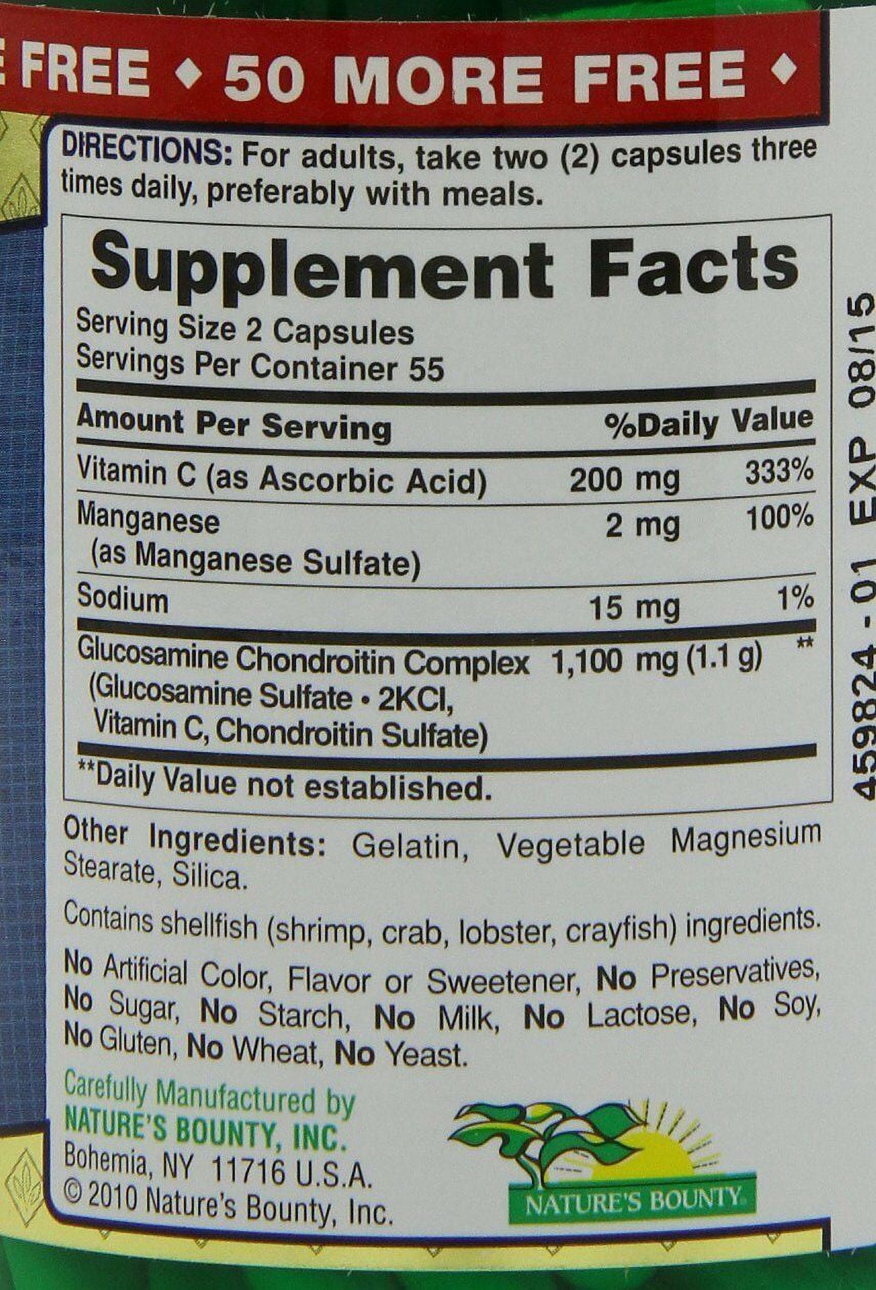 2 Pack - Nature's Bounty Glucosamine Chondroitin 110 capsules Each