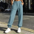 thumbnail image 4 of AherBiu Jogging Pants for Women Cinch Bottom Sweatpants Baggy Loose Fitted Elastic Waisted Casual Sweat Pants with Pockets(Medium,Light Blue), 4 of 8
