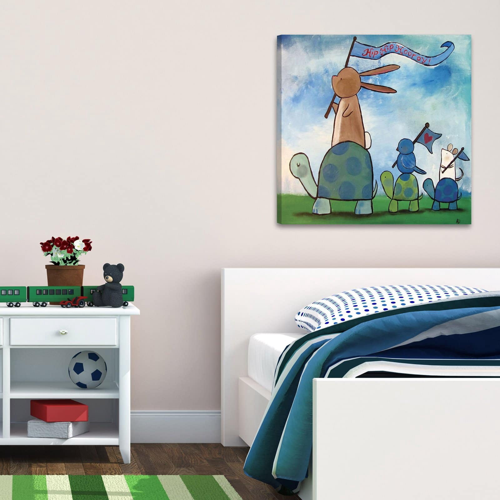 Marmont Hill "Turtle Parade" by Andrea Doss Painting Print on Wrapped Canvas