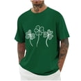 thumbnail image 1 of Hombro Frío Tops Día de San Patricio Impreso Cuello Redondo Gota Hombro, Manga Corta Casual de los Hombres, 1 of 3