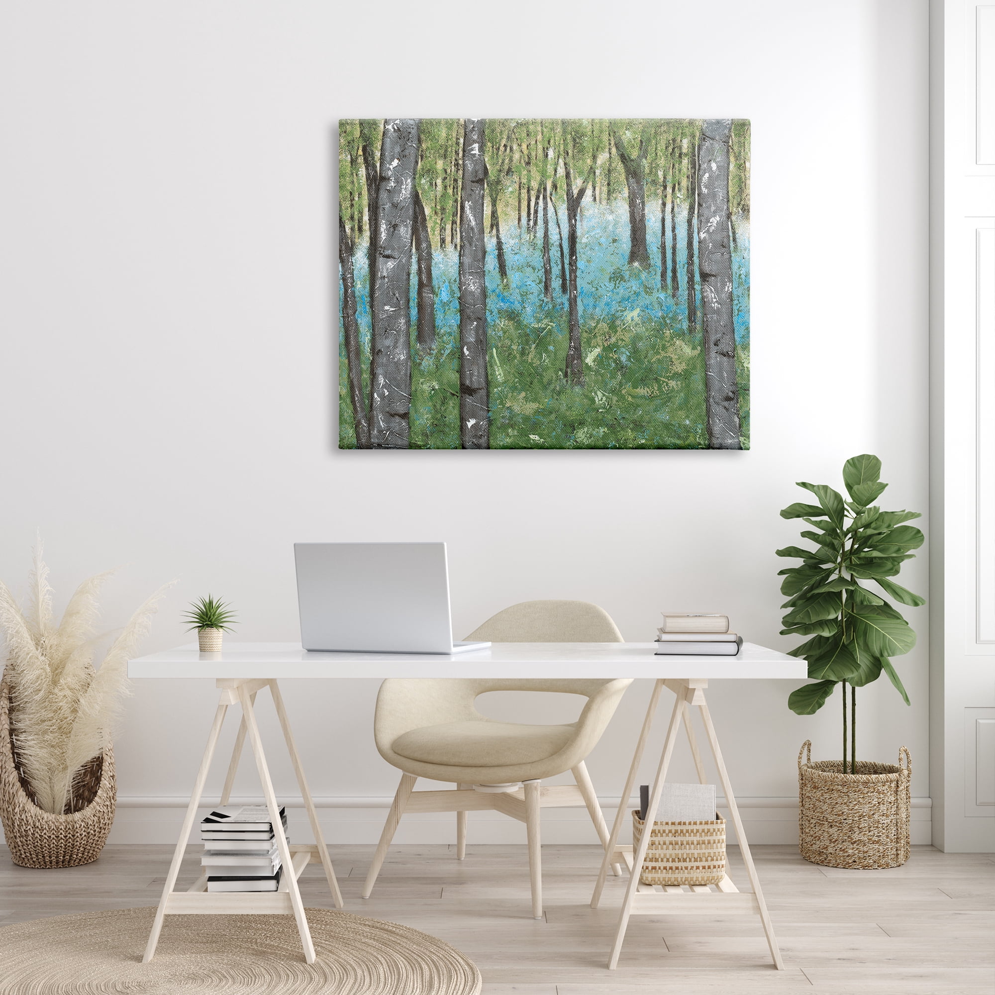Stupell Industries Mystic Tree Forest Blue Hazy Waters Charming Rustic, 36 x 48, Designed by Jade Reynolds