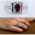 thumbnail image 3 of Natural garnet ring Mens Garnet Ring 925 Sterling Silver Gift For Him Garnet Statement Ring Promise Ring January Birthstone mens Ring, 3 of 3