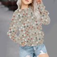 thumbnail image 2 of Jamicy Chandails en Molleton Mignons pour Filles Cadeau de Noël Chandails en Molleton Oversize Col Rond Décontracté Manches Longues Pull Mode T-Shirt Graphique de Noël Automne 2024, 2 of 9