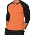 thumbnail image 2 of AnuYalue Mens Big and Tall Henley Tops Relaxed Fit Fashion Color Block Shirt Lightweight Gym Athletic Tees, 2 of 6