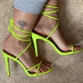 thumbnail image 1 of WIZUTIZ Summer New Style Large Size Strapped Roman Shoes Flip Flops High Heels Yellow Halloween, 1 of 4