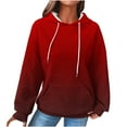 thumbnail image 2 of Jsaierl Women's Hoodies Oversized Gradient Print Hoodies Sweatshirts Holiday Pullover Workout Long Sleeve Top Hoodie, 2 of 6