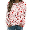thumbnail image 1 of Womens Valentines Long Sleeve Shirts Casual Oversized Round Neck Printed Pullover Lightweight Tops Fall Clothes, 1 of 4