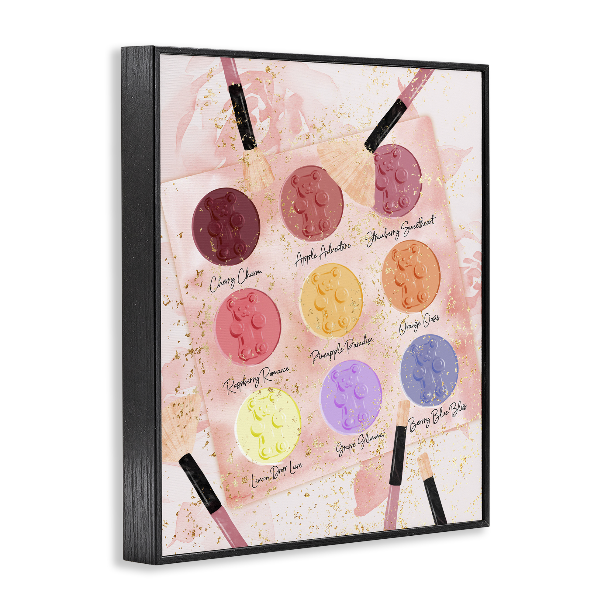 Stupell Industries Eyeshadow Makeup Palette Beauty & Fashion Painting Black Framed Art Print Wall Art, 16 x 20