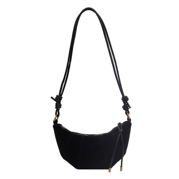Bolso Hobo Bandolera para Mujer Con Bolsillo Interior Croissant Sólido Cuero PU