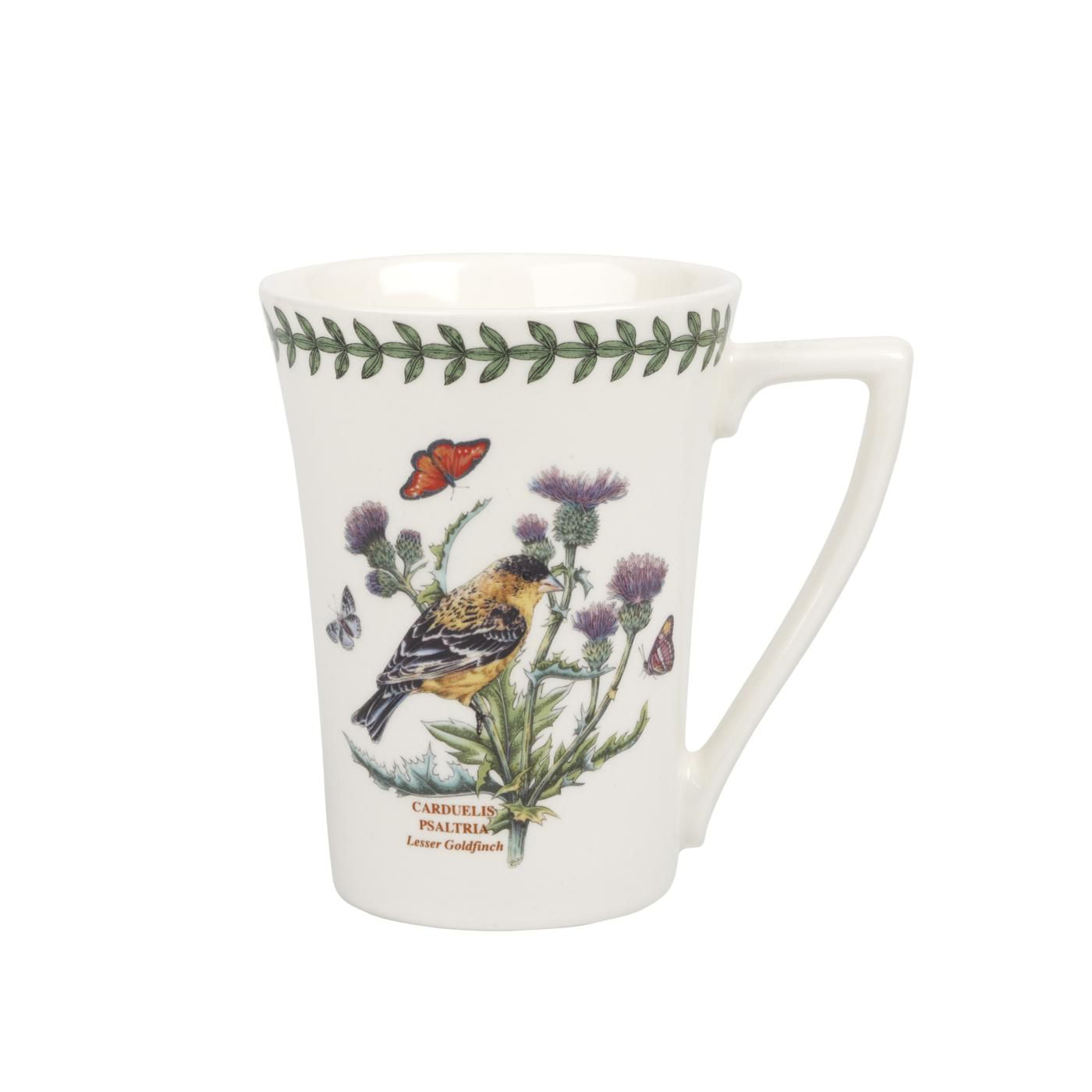 2010s Portmeirion Botanic Garden Porcelain White With Floral Paintings Tall  Coffee Mugs - Set of 4 (Extra-Large, 6.5 Tall, 4” Diameter, 16 Oz)