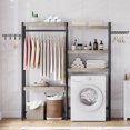 thumbnail image 5 of 5-Tier Wood Over The Washer and Dryer Storage Shelf- Laundry Room Organization Space Saving Laundry Drying Clothes Racks Heavy Duty Adjustable Height Bathroom Shelf for Home Decor 65"L*12"D*74"H, 5 of 7