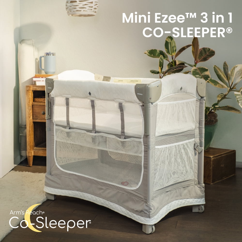 Arm's Reach Co-Sleeper Mini Ezee 3 in 1 - Grey/White