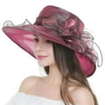thumbnail image 6 of Yirtree Women Organza Fascinator Lady Cocktail Tea Party Church Wedding Bridal Flower Hat, 6 of 8
