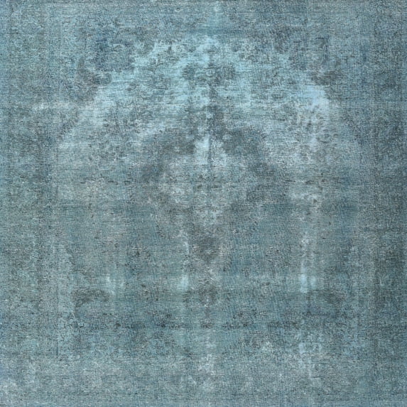 Ahgly Company Indoor Square Traditional Blue Persian Area Rugs, 8' Square