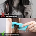 thumbnail image 3 of Peine para desenredar el cabello Ormromra, grande, 2 uds, dientes anchos, cabello rizado, seco y húmedo, sin mango, 3 of 5