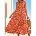 thumbnail image 3 of ZOELNIC Women's Summer Boho Dress Sleeveless V-Neck Maxi Sundress, Casual Loose Fit Tie-Dye Print Beach Dress, L, 3 of 7