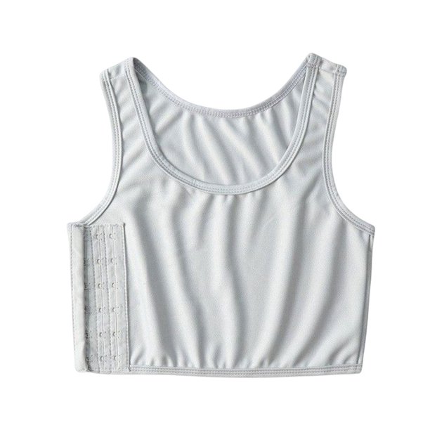 Jumpingount Chaleco de lesbianas, corsé de verano, transpirable, sin costuras, para forma al pecho, ropa interior, Tops para hacer ejercicio, trabajo Camisetas sin mangas Gris M Jumpingount AP011863-02