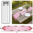 thumbnail image 3 of Red Gnomes Table Runner Linen Burlap Table Runner 70 Inches Long Valentine's Day Love Roses Leaves Ombre Pink Dresser Scarves for Kitchen Island Coffee Dining Party Wedding Holiday Decor 13"x70", 3 of 8