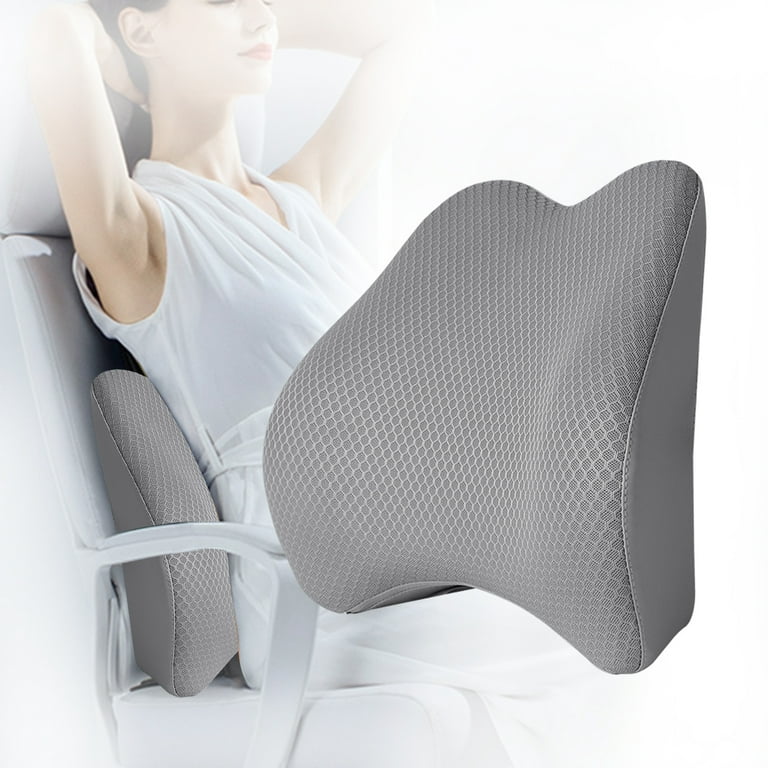 Livtribe Lumbar Support Pillow,Breathable 3D Mesh Memory Foam Back Cushion  Pillow for Office Chair/Car Seat / Computer Chair and Wheelchair (Black)