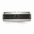 thumbnail image 3 of Stainless Steel Polished With Black Carbon Fiber 8mm Band Size: 10; for Adults and Teens; for Women and Men, 3 of 6