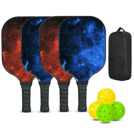 Wossspt Pickleball Paddles, USAPA Certified Fiberglass Pickleball Set of 2/4 with Pickleball Paddles for All Ages and Skill Levels